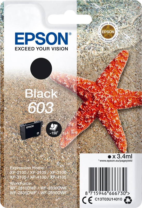 Epson 603 Noir(e) Cartouche d'encre (C13T03U14010)