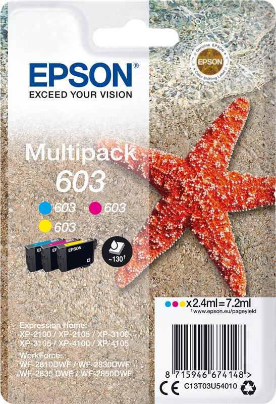 Epson 603 Multipack Cyan / Magenta / Jaune (C13T03U54010)