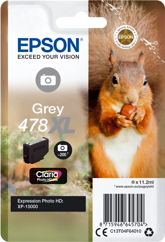 Epson 478XL Gris Cartouche d'encre (C13T04F64010)
