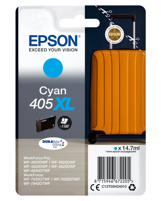 Epson 405 XL Cyan Cartouche d'encre (C13T05H24010)