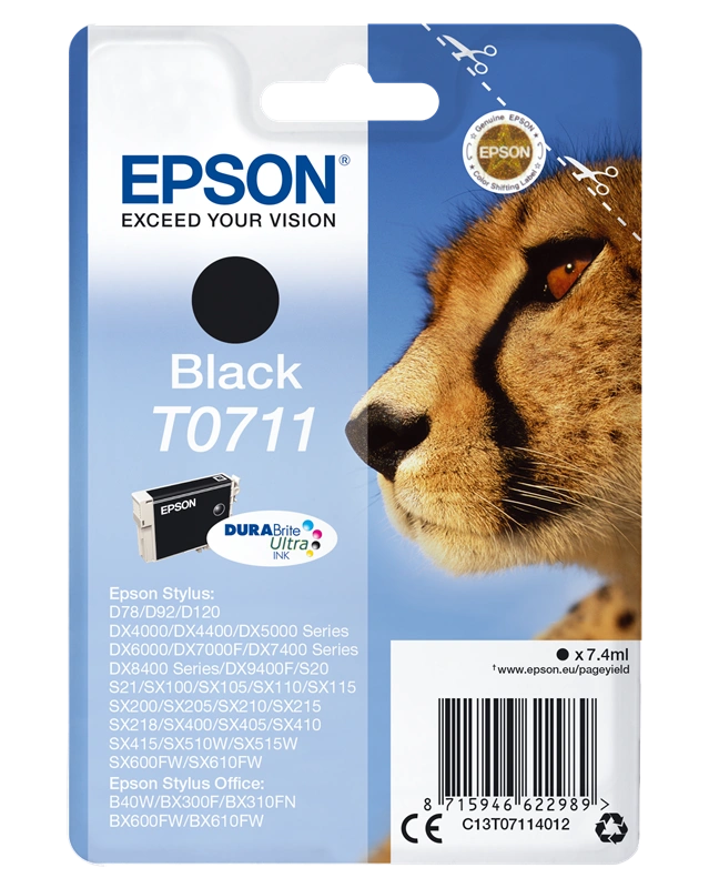 Epson T0711 Noir(e) Cartouche d'encre (C13T07114012)
