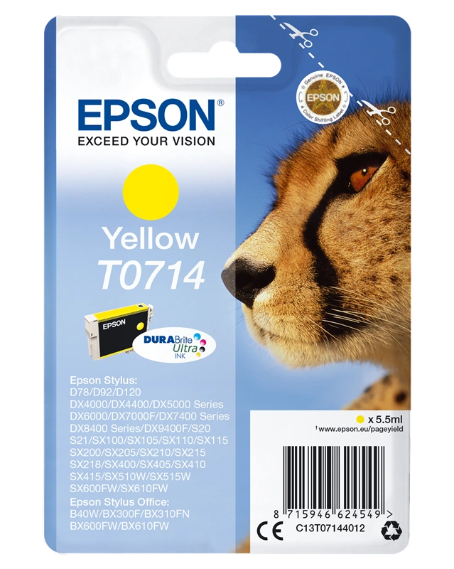 Epson T0714 Jaune Cartouche d'encre (C13T07144012)