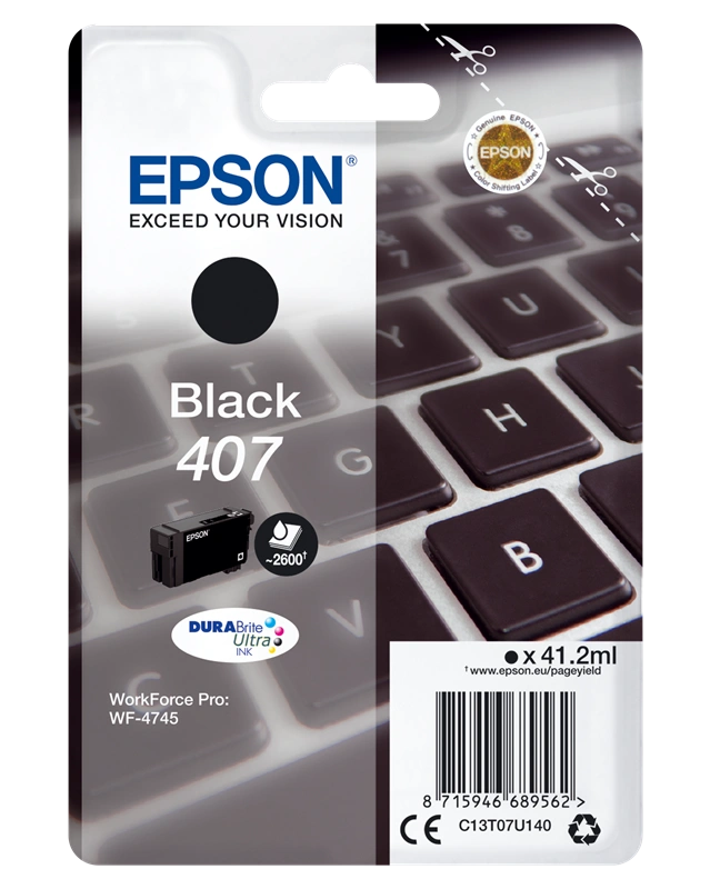 Epson 407 Noir(e) Cartouche d'encre (C13T07U140)