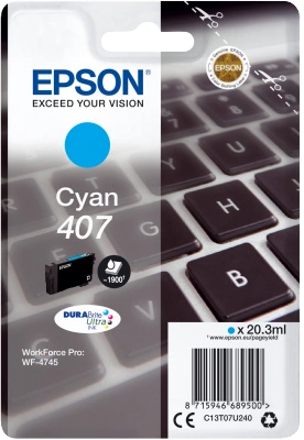 Epson 407 Cyan Cartouche d'encre (C13T07U240)