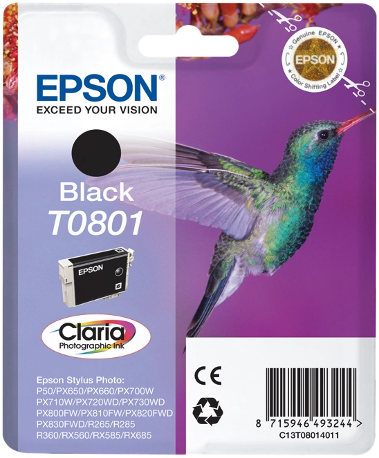 Epson T0801 Noir(e) Cartouche d'encre (C13T08014011)