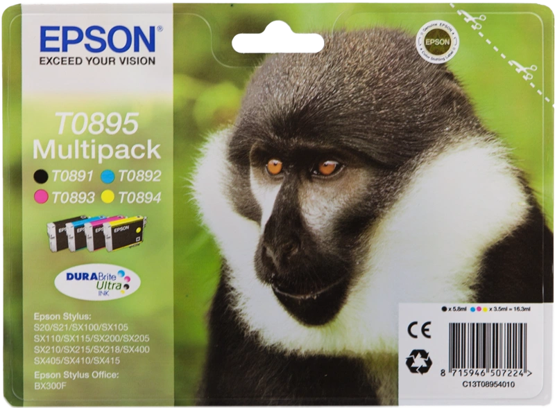 Epson T0895 Multipack Noir(e) / Cyan / Magenta / Jaune (C13T08954010)