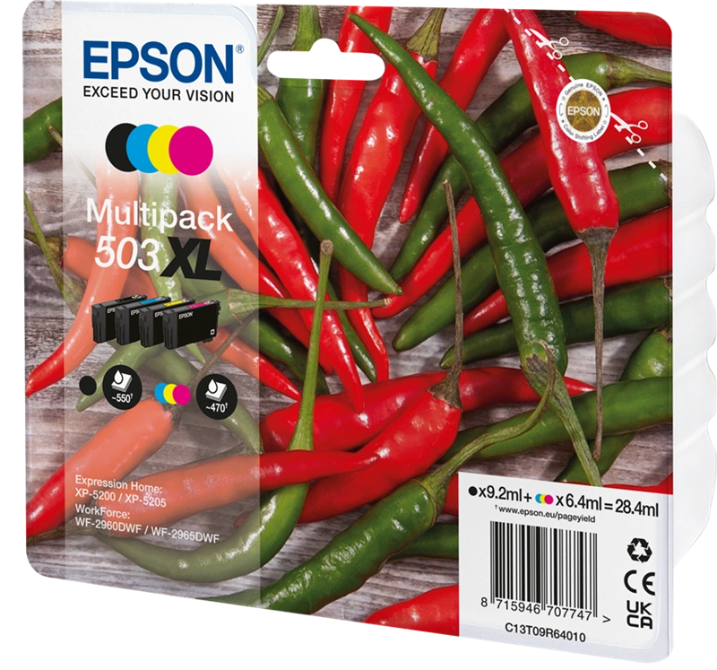 Epson 503 XL Multipack Noir(e) / Cyan / Magenta / Jaune (C13T09R64010)