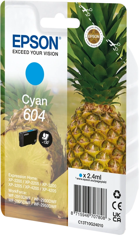 Epson 604 Cyan Cartouche d'encre (C13T10G24010)