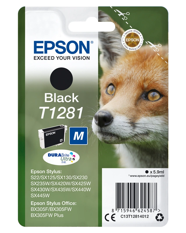 Epson T1281 Noir(e) Cartouche d'encre (C13T12814012)