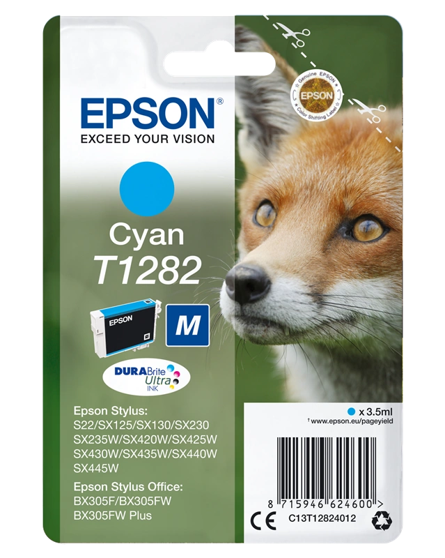 Epson T1282 Cyan Cartouche d'encre (C13T12824012)