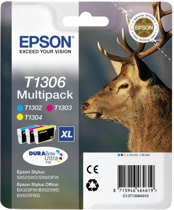 Epson T1306 Multipack Cyan / Magenta / Jaune (C13T13064012)