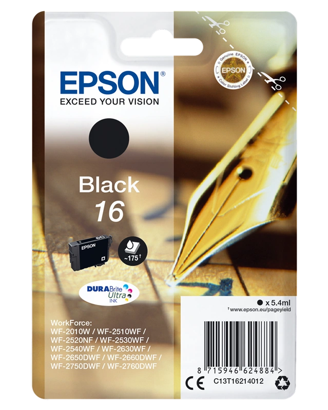 Epson 16 Noir(e) Cartouche d'encre (C13T16214012)