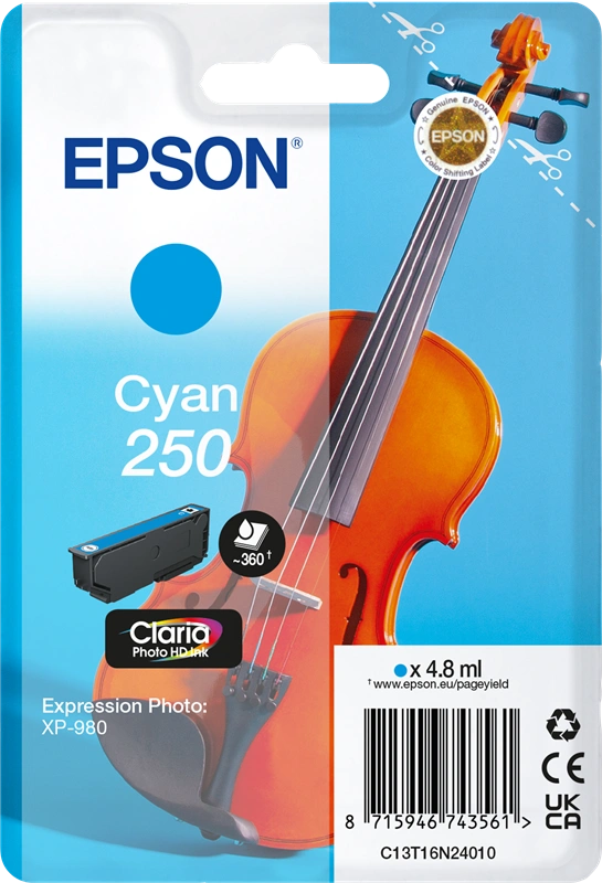 Epson 250 Cyan Cartouche d'encre (C13T16N24010)