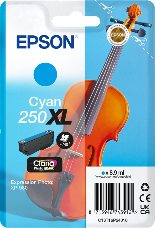 Epson 250 XL Cyan Cartouche d'encre (C13T16P24010)