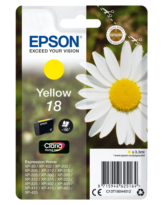 Epson 18 Jaune Cartouche d'encre (C13T18044012)