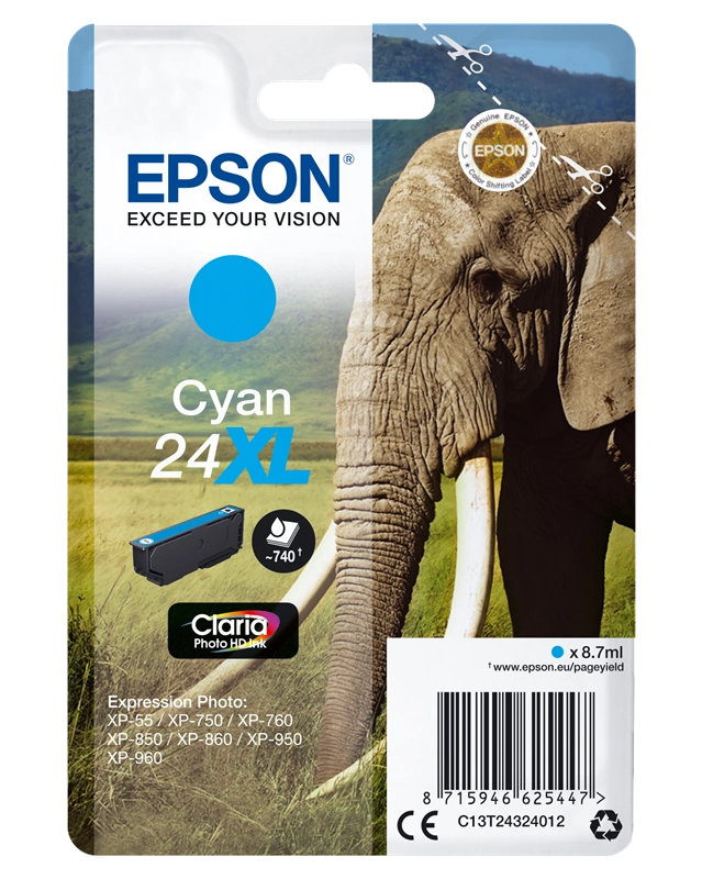 Epson 24 XL Cyan Cartouche d'encre (C13T24324012)