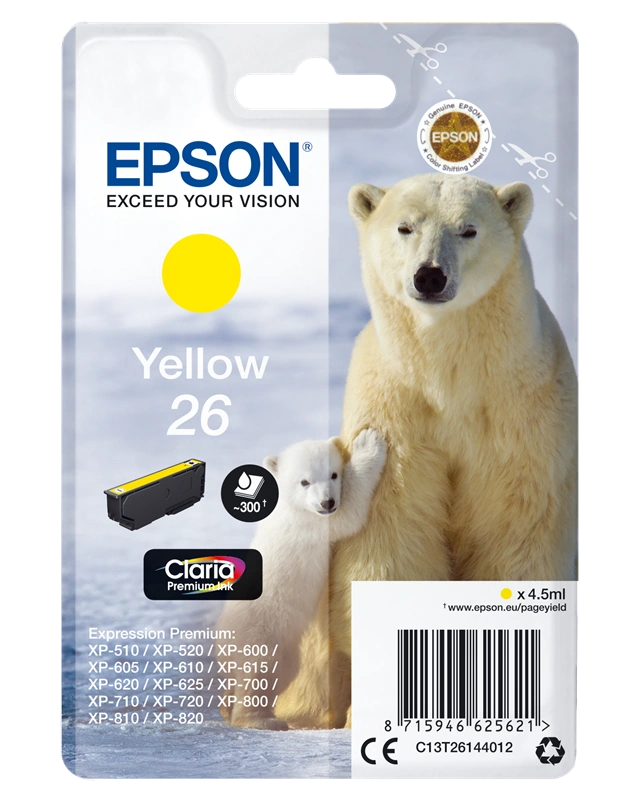 Epson 26 Jaune Cartouche d'encre (C13T26144012)