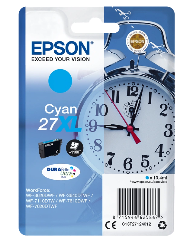 Epson 27 XL Cyan Cartouche d'encre (C13T27124012)