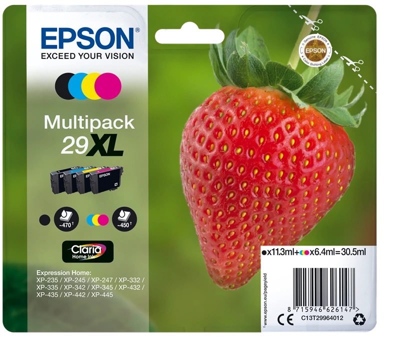 Epson 29 XL Multipack Noir(e) / Cyan / Magenta / Jaune (C13T29964012)