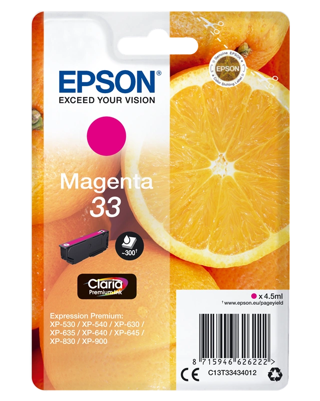 Epson 33 Magenta Cartouche d'encre (C13T33434012)
