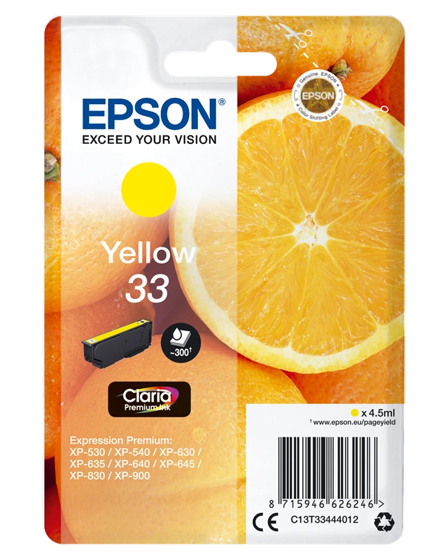 Epson 33 Jaune Cartouche d'encre (C13T33444012)