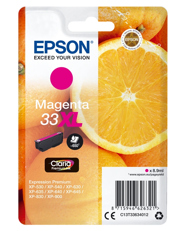 Epson 33 XL Magenta Cartouche d'encre (C13T33634012)