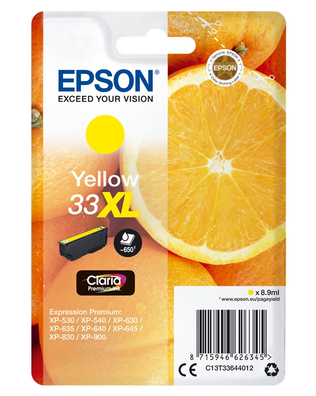Epson 33 XL Jaune Cartouche d'encre (C13T33644012)