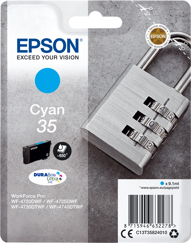 Epson 35 Cyan Cartouche d'encre (C13T35824010)