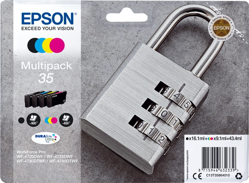 Epson 35 Multipack Noir(e) / Cyan / Magenta / Jaune (C13T35864010)