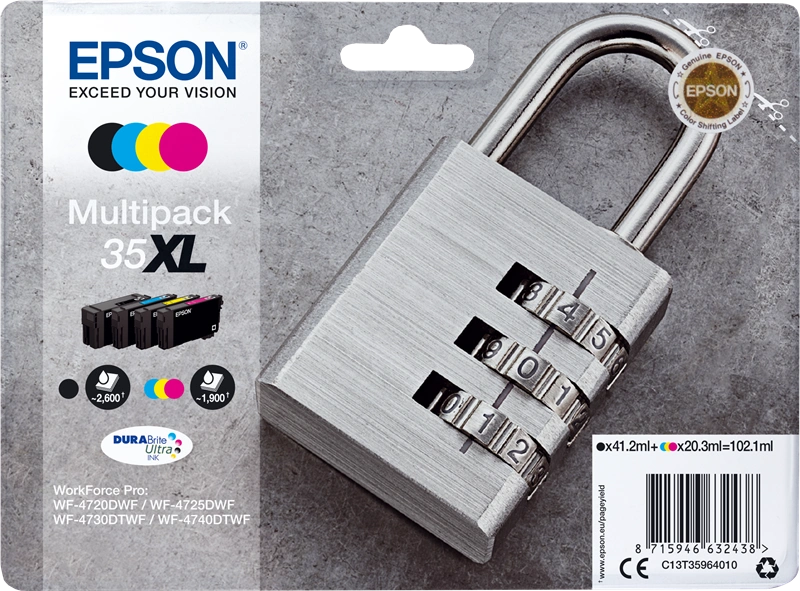 Epson 35XL Multipack Noir(e) / Cyan / Magenta / Jaune (C13T35964010)