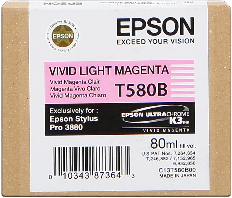 Epson T580B Magenta (brillant) Cartouche d'encre (C13T580B00)