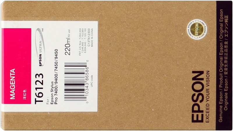 Epson T6123 Magenta Cartouche d'encre (C13T612300)