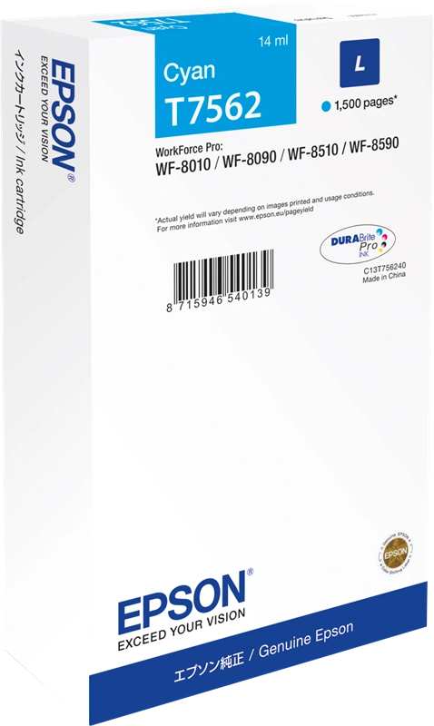 Epson T7562 Cyan Cartouche d'encre (C13T75624N)
