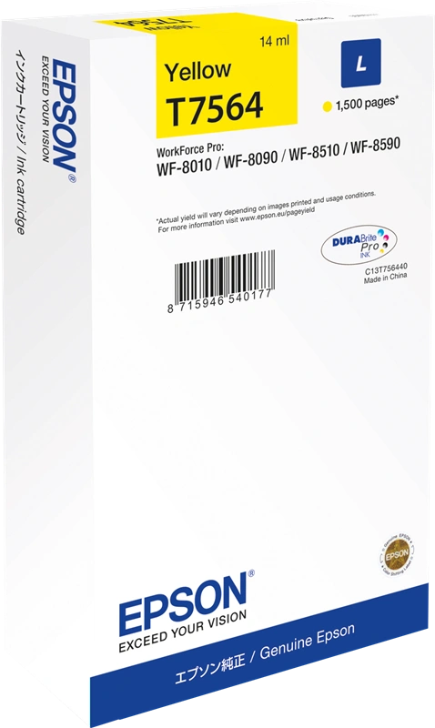 Epson T7564 Jaune Cartouche d'encre (C13T75644N)