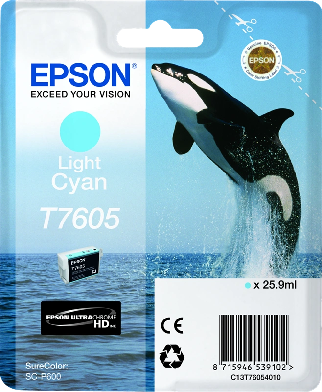 Epson T7605 Cyan (brillant) Cartouche d'encre (C13T76054010)