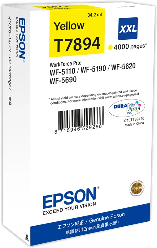 Epson T7894 XXL Jaune Cartouche d'encre (C13T789440)