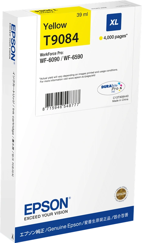 Epson T9084 XL Jaune Cartouche d'encre (C13T90844N)