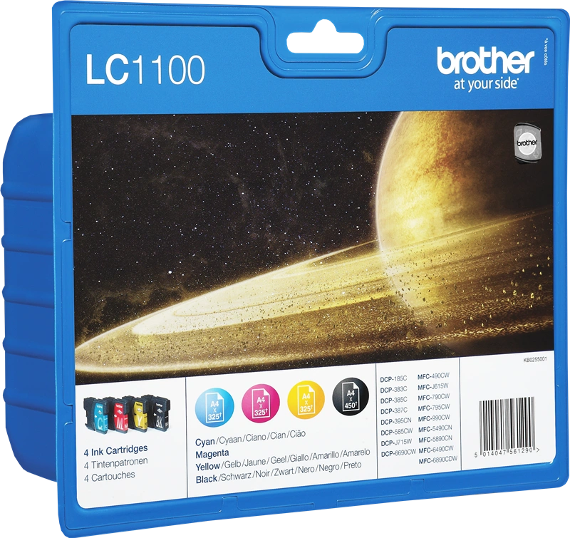 Brother LC-1100 Multipack Noir(e) / Cyan / Magenta / Jaune (LC1100VALBPDR)