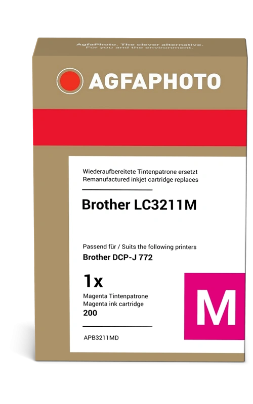 Compatible avec Brother LC3211M Magenta Agfa Photo APB3211MD Magenta Cartouche d'encre