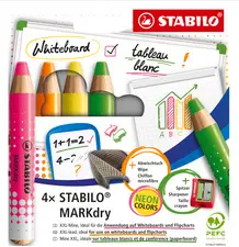 STABILO Crayon marqueur MARKdry FLUO, étui de 4