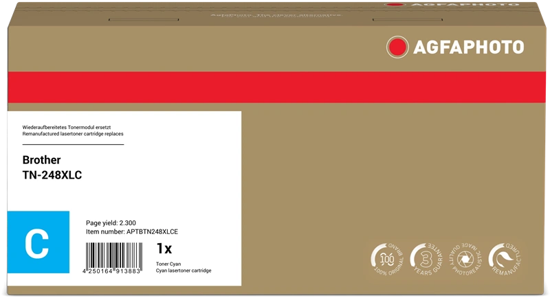 Compatible avec Brother TN-248XLC Agfa Photo APTBTN248XLCE Cyan Toner