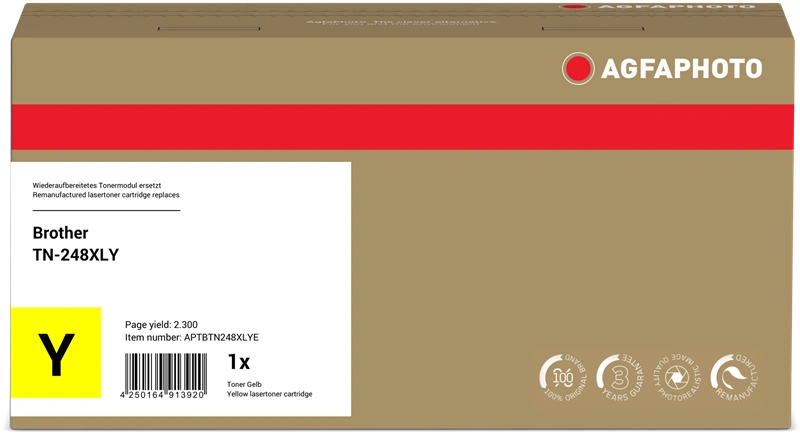 Compatible avec Brother TN-248XLY Agfa Photo APTBTN248XLYE Jaune Toner