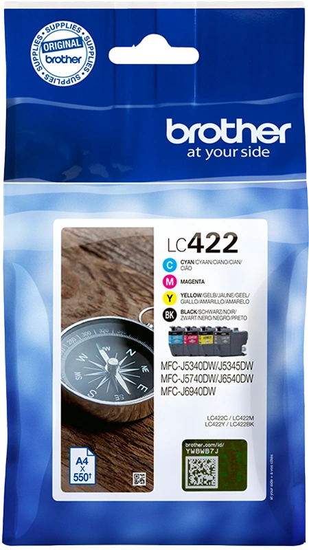 Brother LC-422 Multipack Noir(e) / Cyan / Magenta / Jaune (LC422VAL)