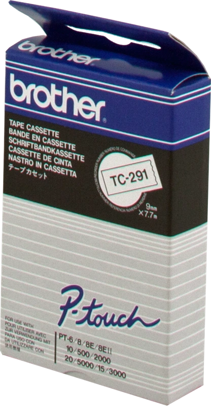 Brother TC-291 Ruban Noir sur blanc