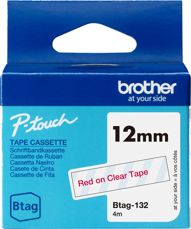 Brother Btag-132 Ruban Rouge sur incolore