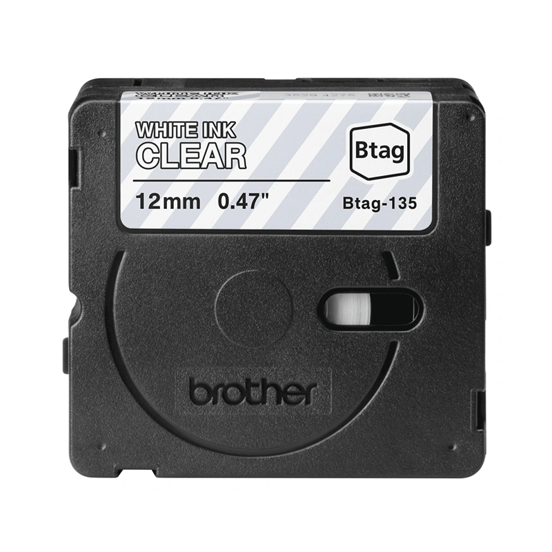 Brother Btag-135 Ruban Blanc sur incolore