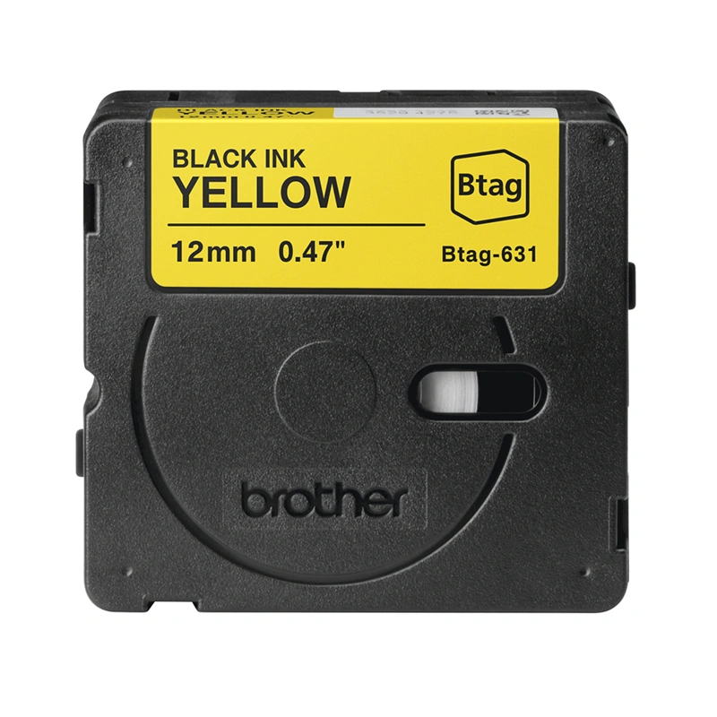 Brother Btag-631 Ruban Noir sur jaune