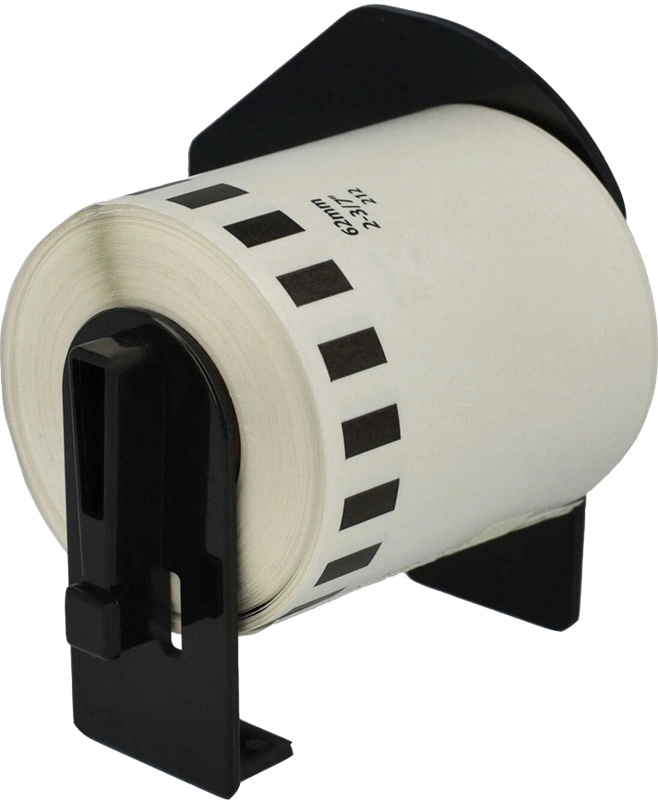 Compatible avec Brother DK-22212 Étiquettes continues 62mm x 15,24m Noir sur blanc Agfa Photo Noir sur blanc