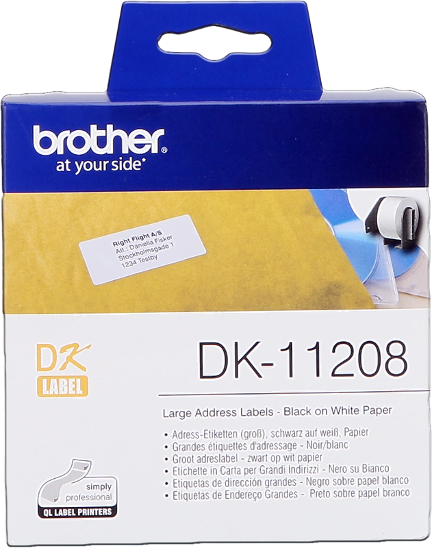 Brother DK-11208 Étiquettes d'adresses 38x90mm Noir sur blanc
