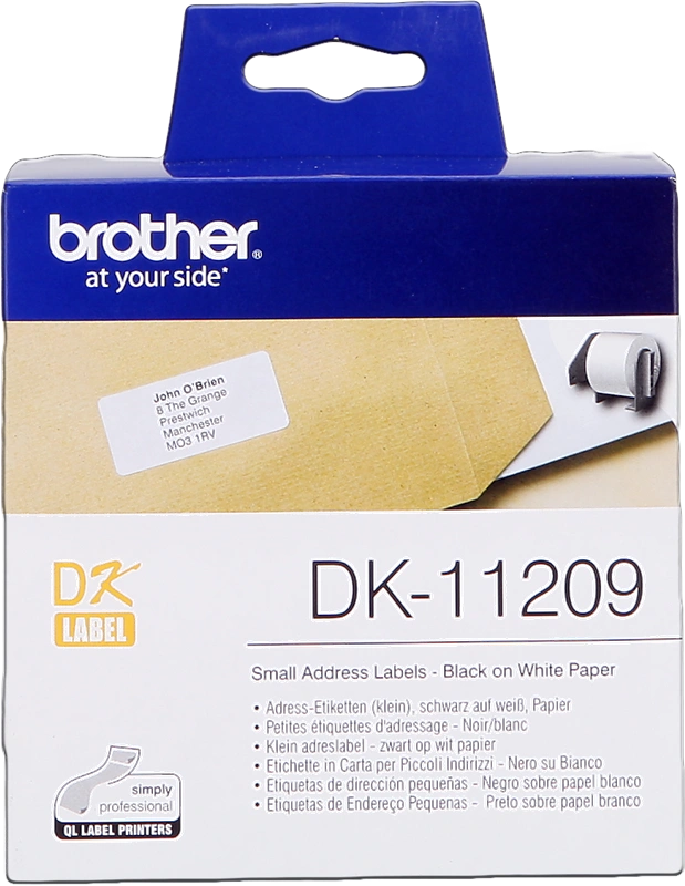Brother DK-11209 Étiquettes d'adresses 29x62mm Noir sur blanc